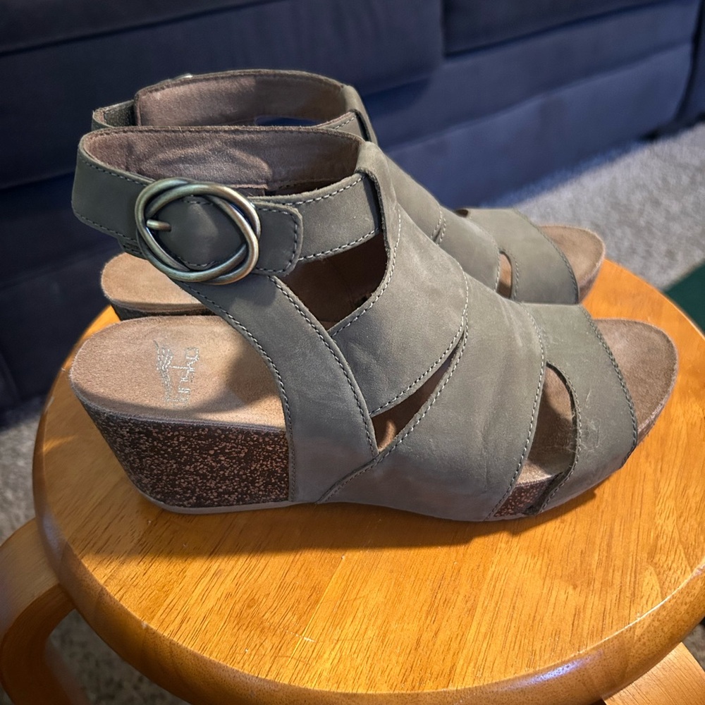 Dansko Olive Green Wedge Sandals